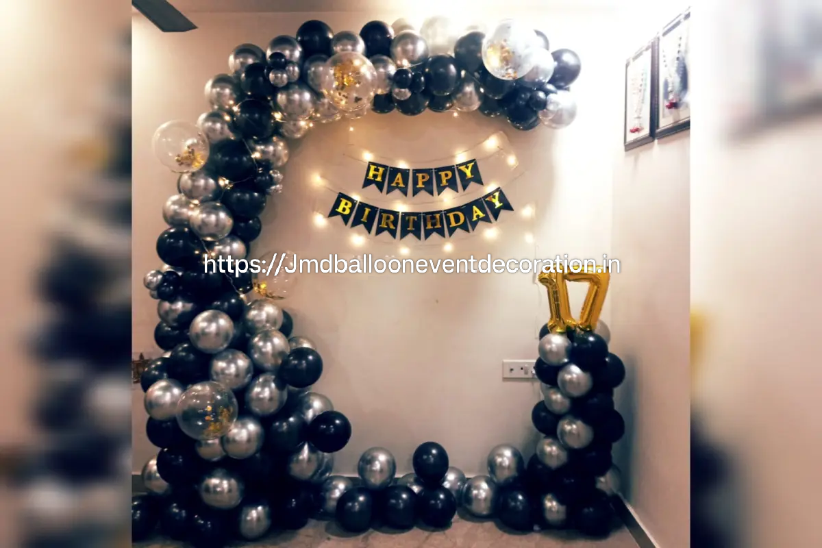 Black silver balloon decoration