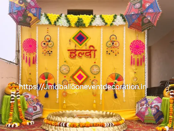 Haldi decoration backdrop